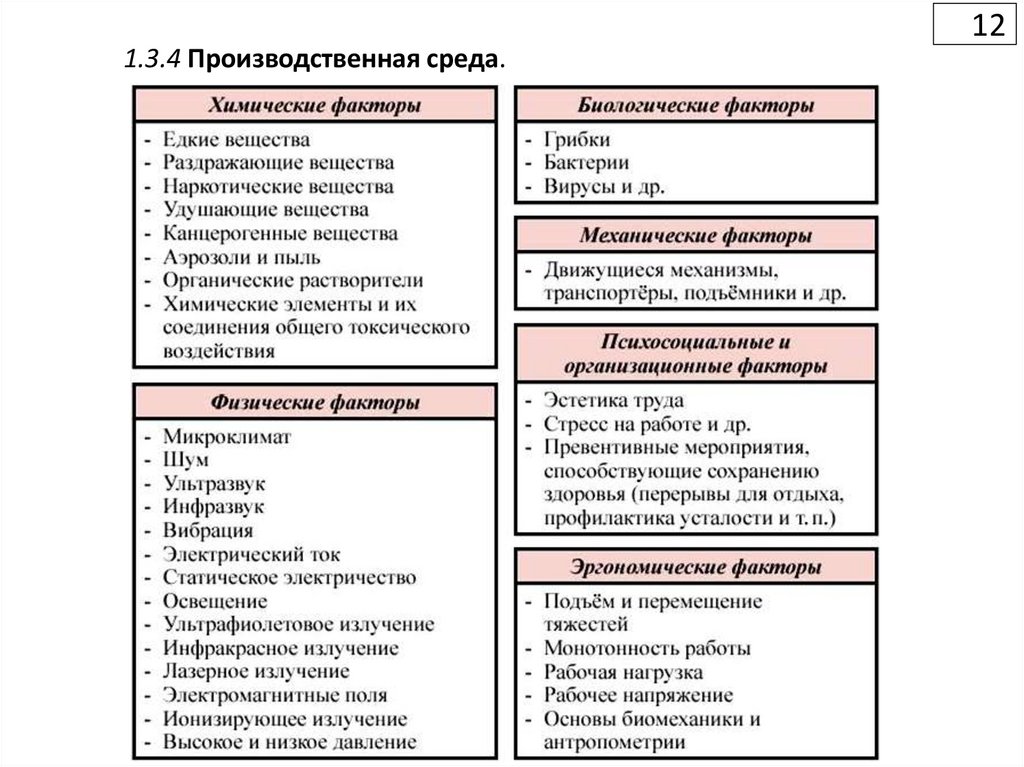 1.3.4 Производственная среда.