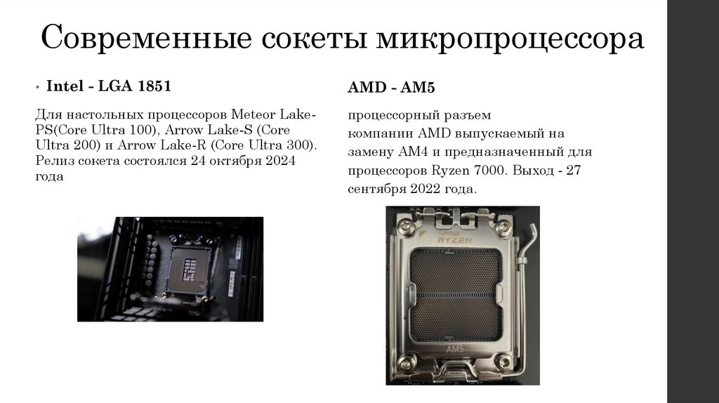 Современные сокеты микропроцессора