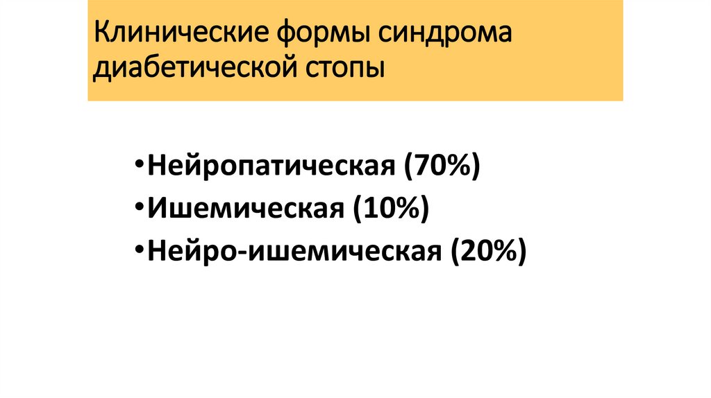 Клинические формы синдрома диабетической стопы