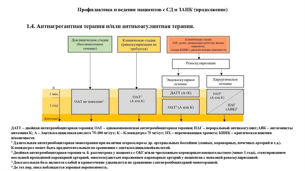 Профилактика и ведение пациентов с СД и ЗАНК (продолжение)
