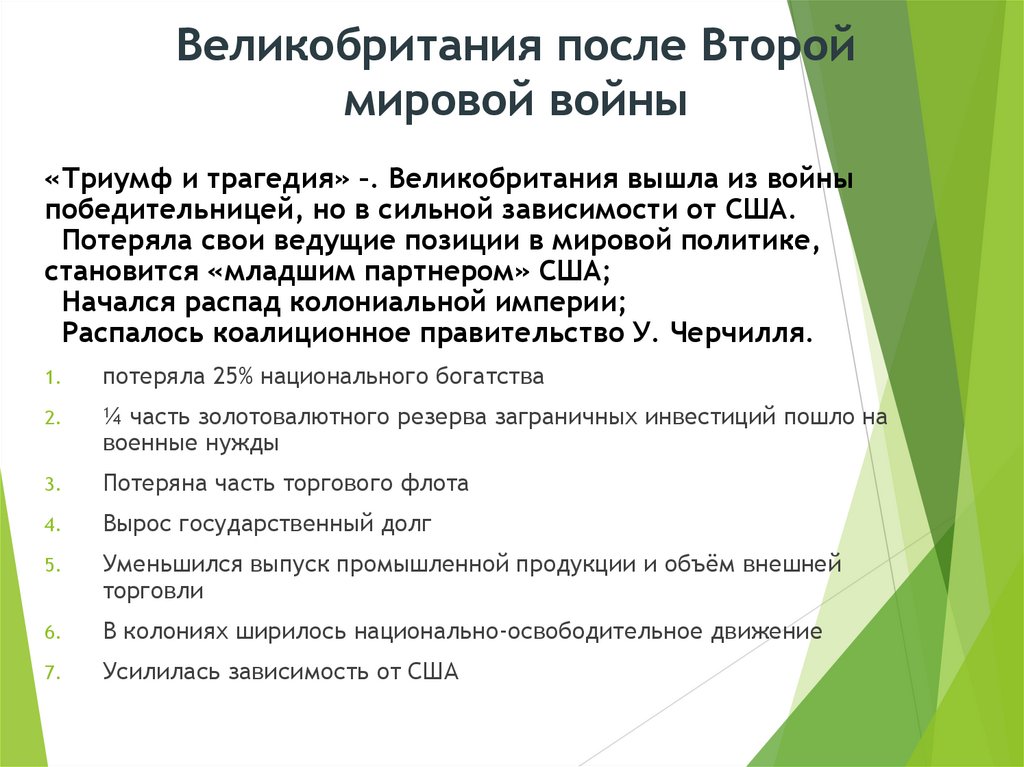 Великобритания после Второй мировой войны