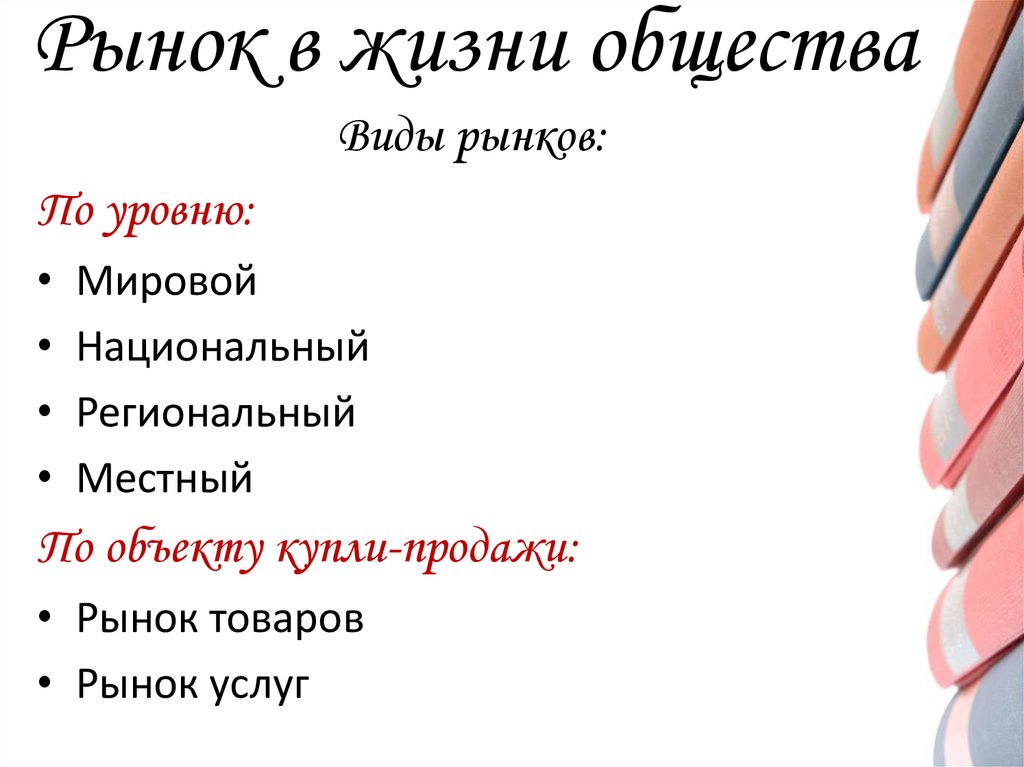 Рынок в жизни общества