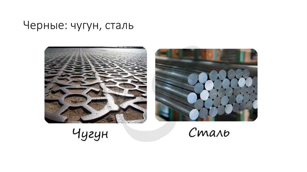 Черные: чугун, сталь