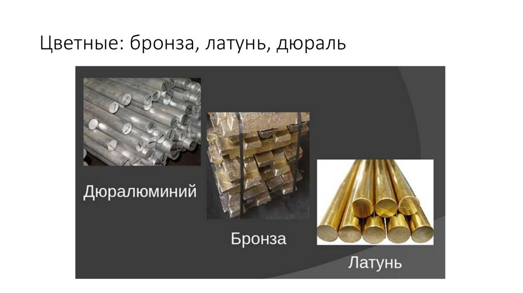 Цветные: бронза, латунь, дюраль