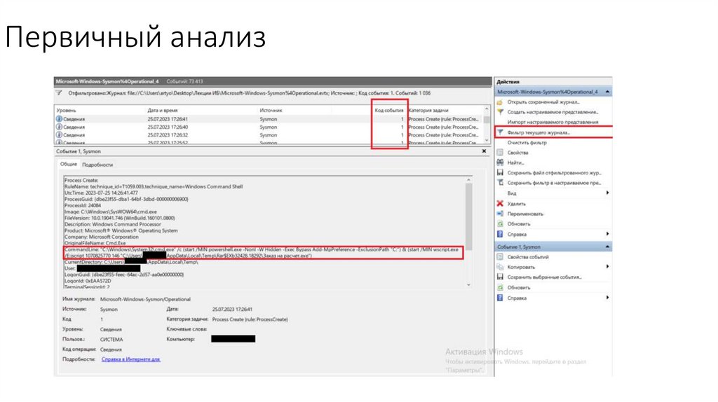 Первичный анализ