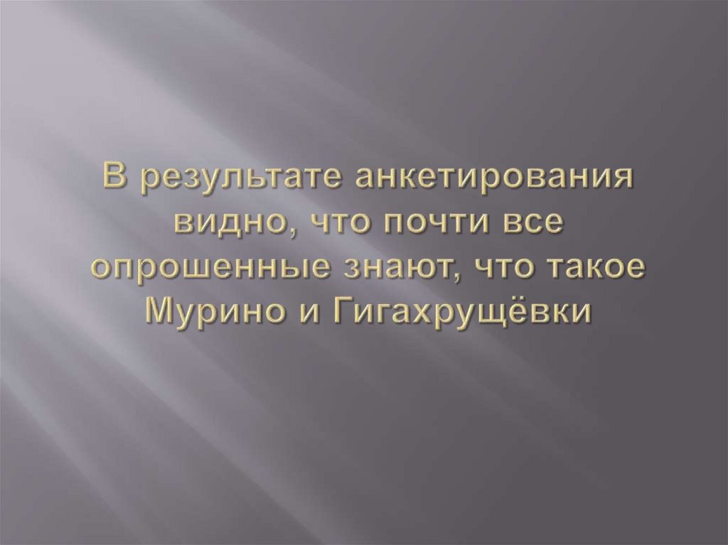 В результате анкетирования видно, что почти все опрошенные знают, что такое Мурино и Гигахрущёвки