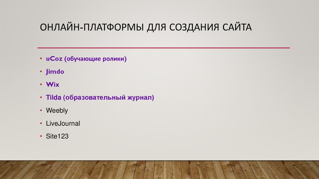 Онлайн-платформы для создания сайта