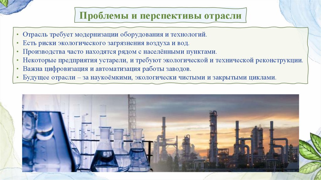 Проблемы и перспективы отрасли