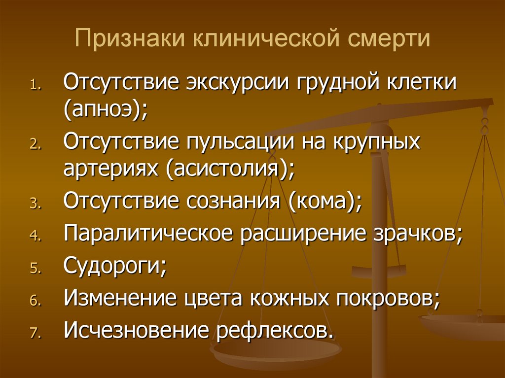 Признаки клинической смерти