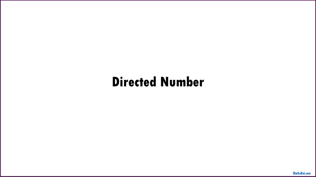 Directed Number