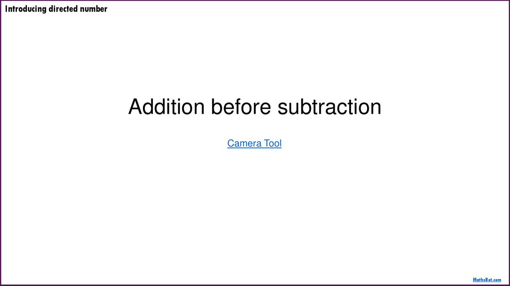 Introducing directed number