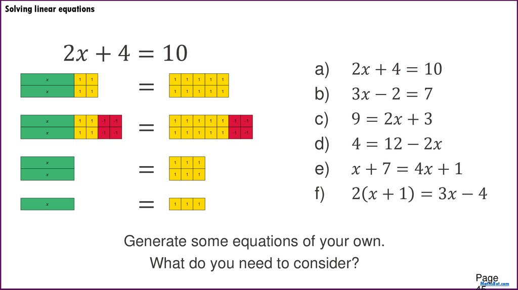 Solving linear equations