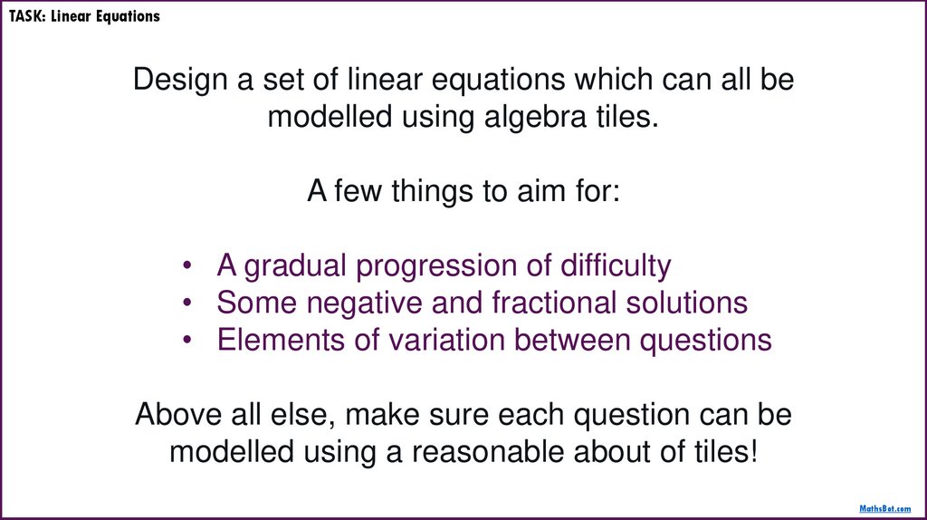 TASK: Linear Equations