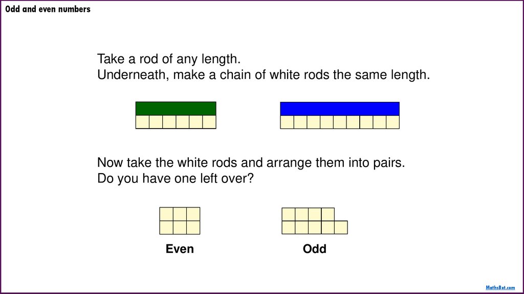 Odd and even numbers