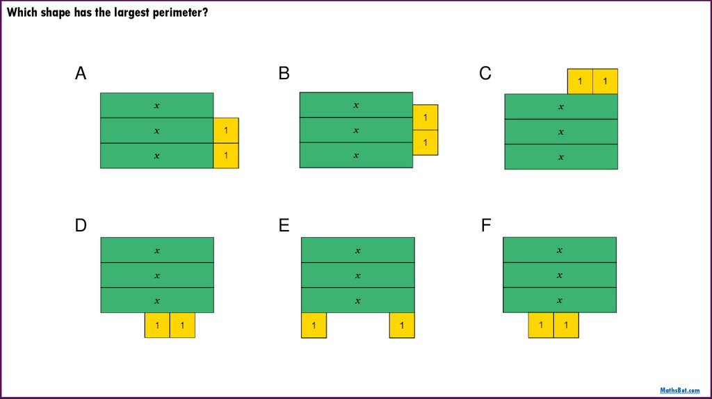 Which shape has the largest perimeter?