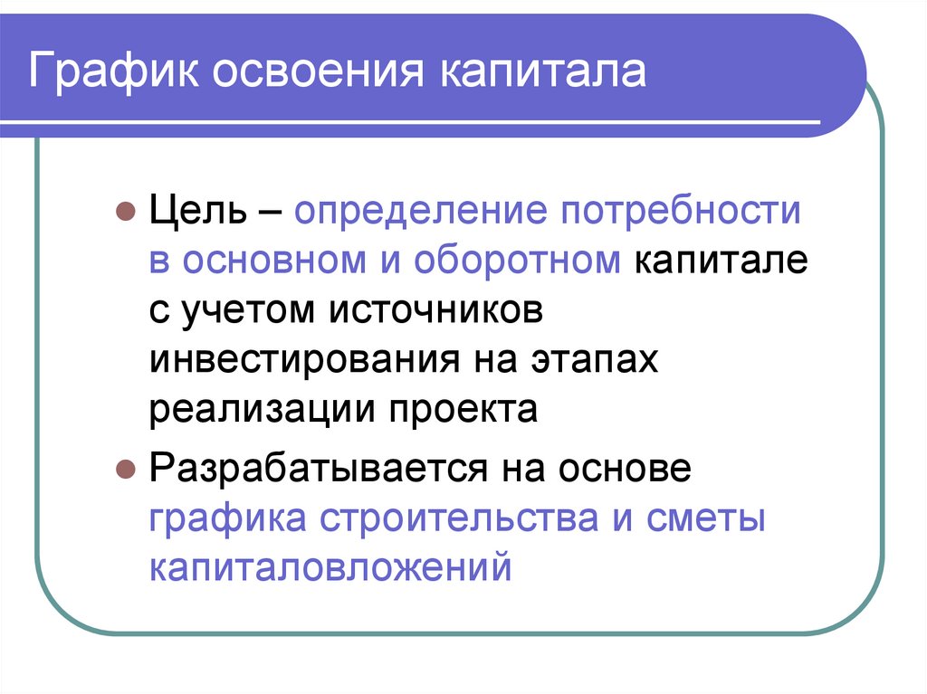 График освоения капитала