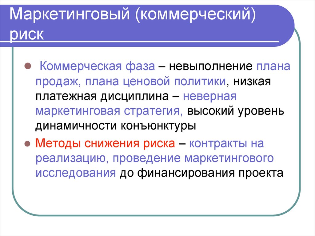 Маркетинговый (коммерческий) риск
