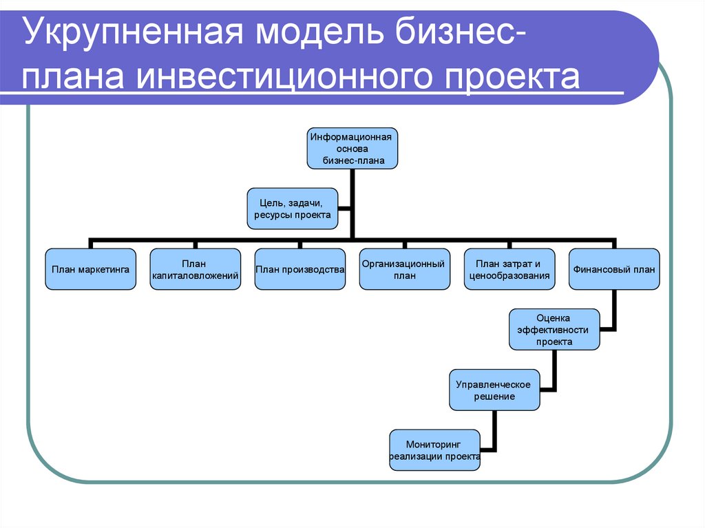 Укрупненная модель бизнес-плана инвестиционного проекта