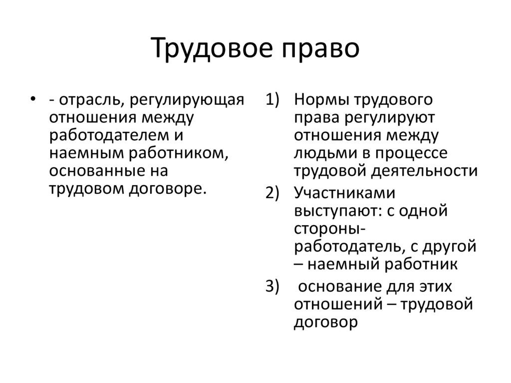 Трудовое право