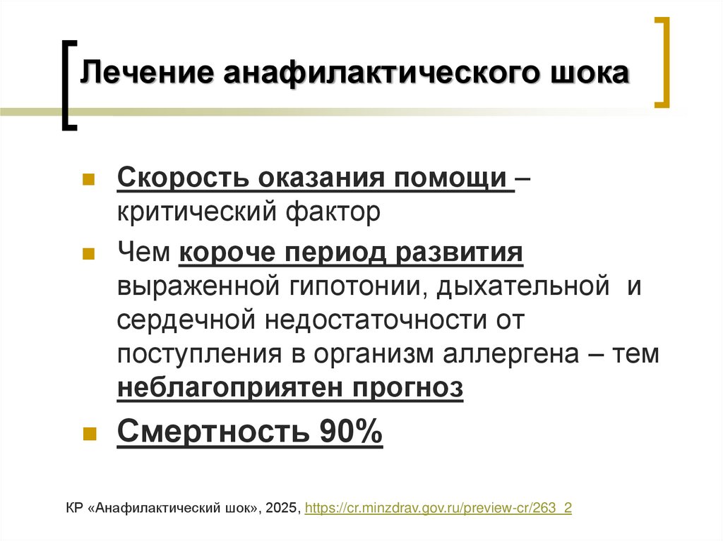 Лечение анафилактического шока