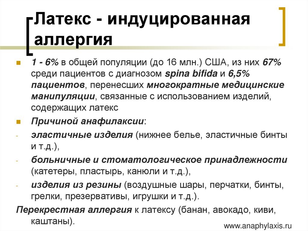 Латекс - индуцированная аллергия