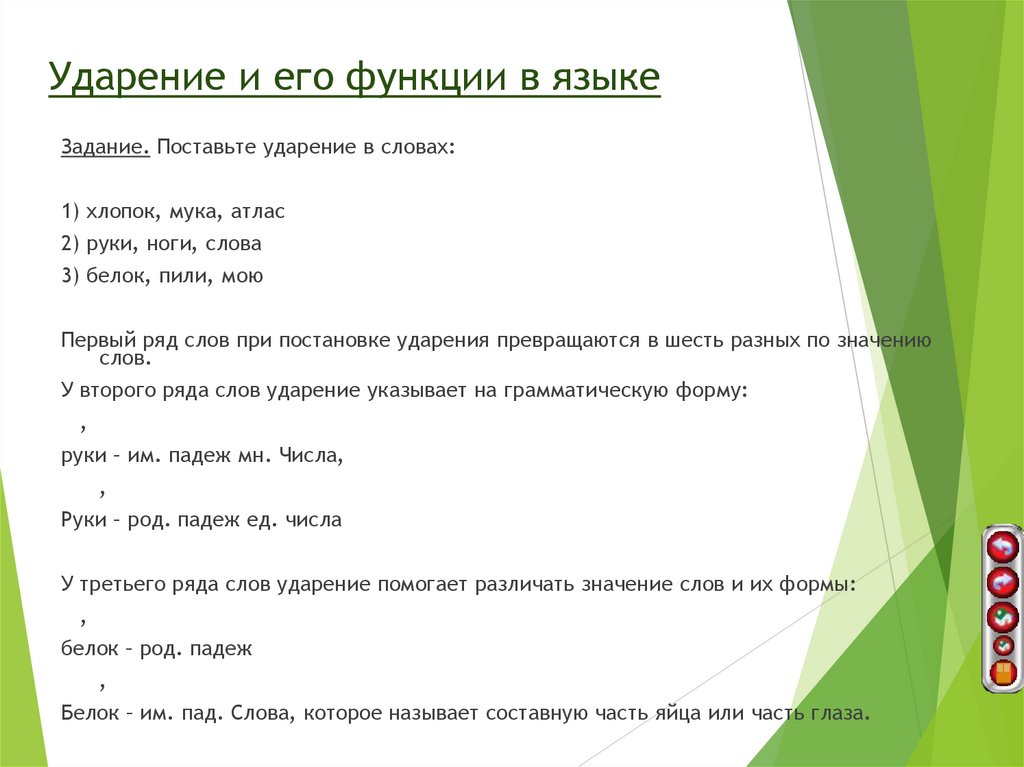 Ударение и его функции в языке