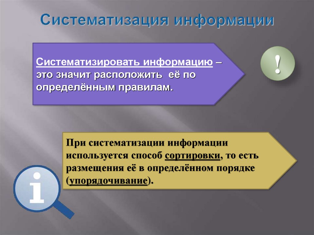 Систематизация информации