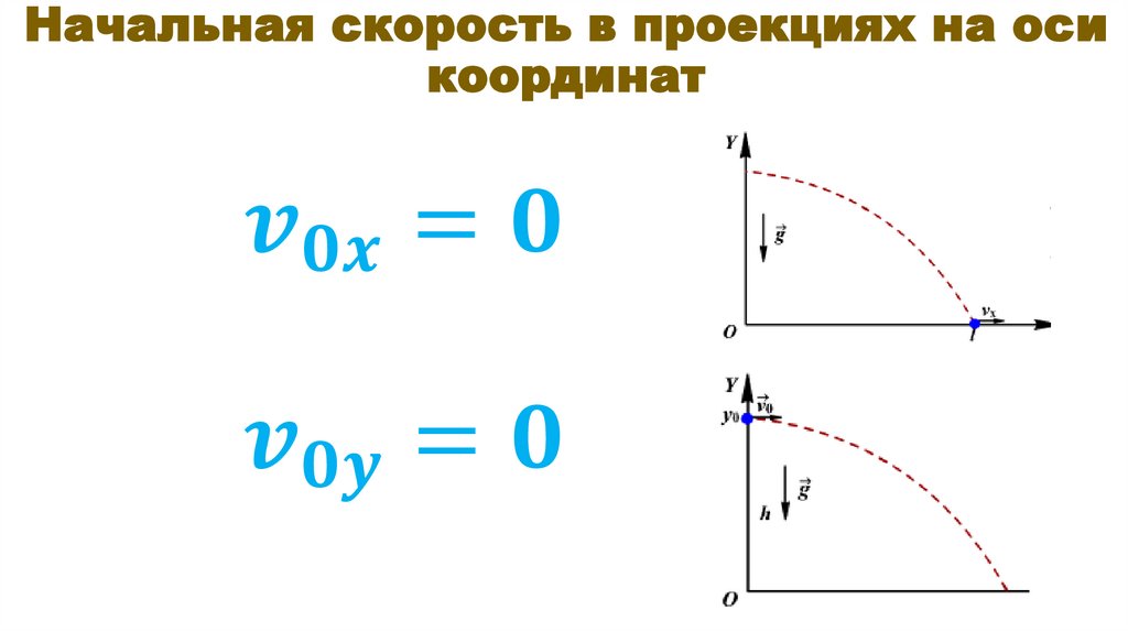 Начальная скорость в проекциях на оси координат