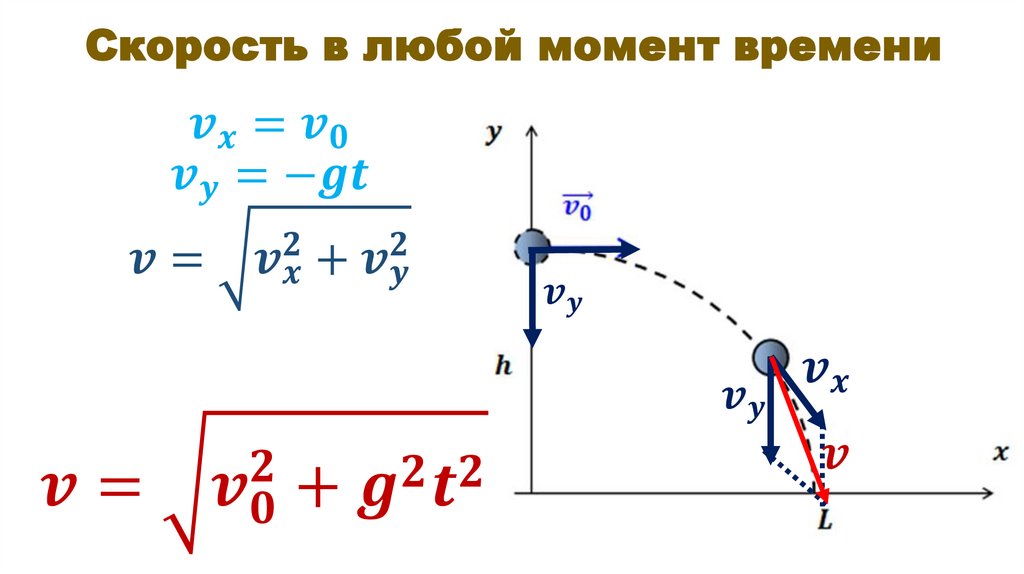 Скорость в любой момент времени