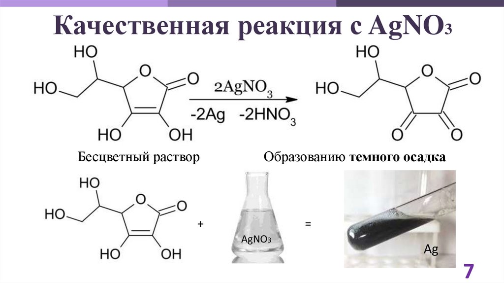 Качественная реакция с AgNO3