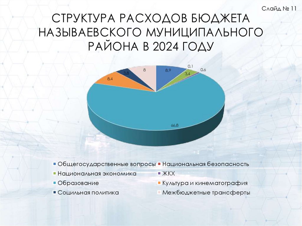 Структура расходов бюджета Называевского муниципального района в 2024 году