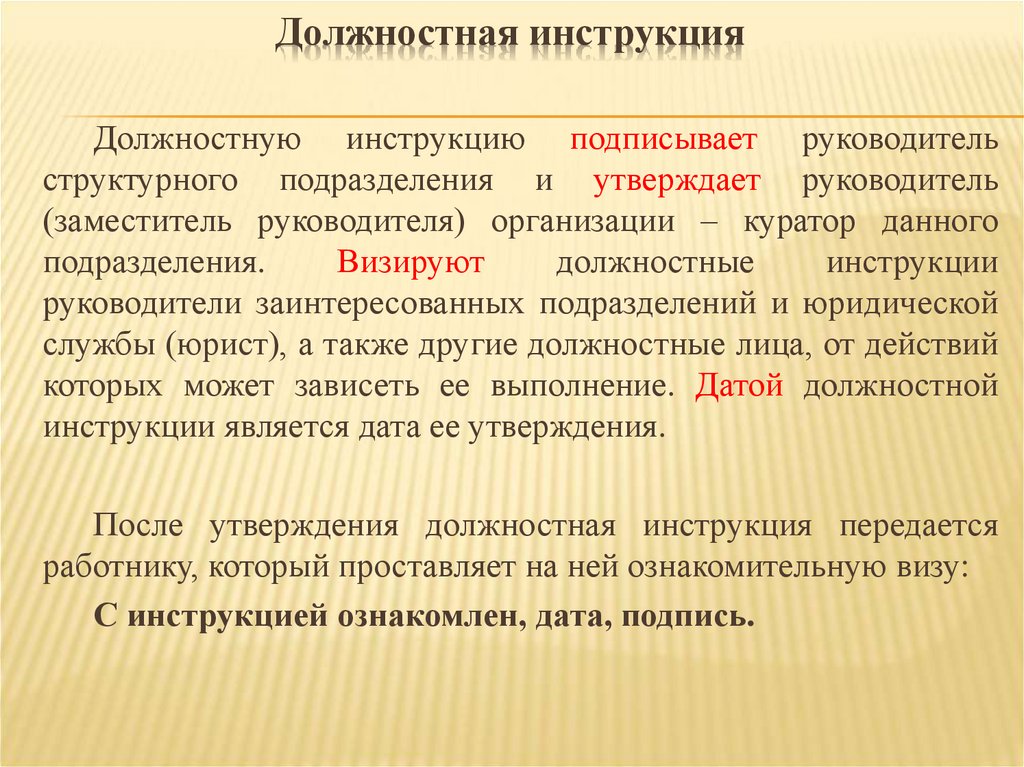 Должностная инструкция