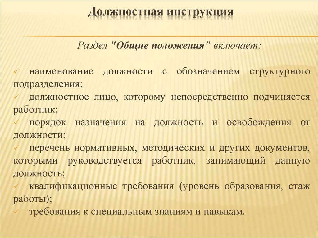 Должностная инструкция