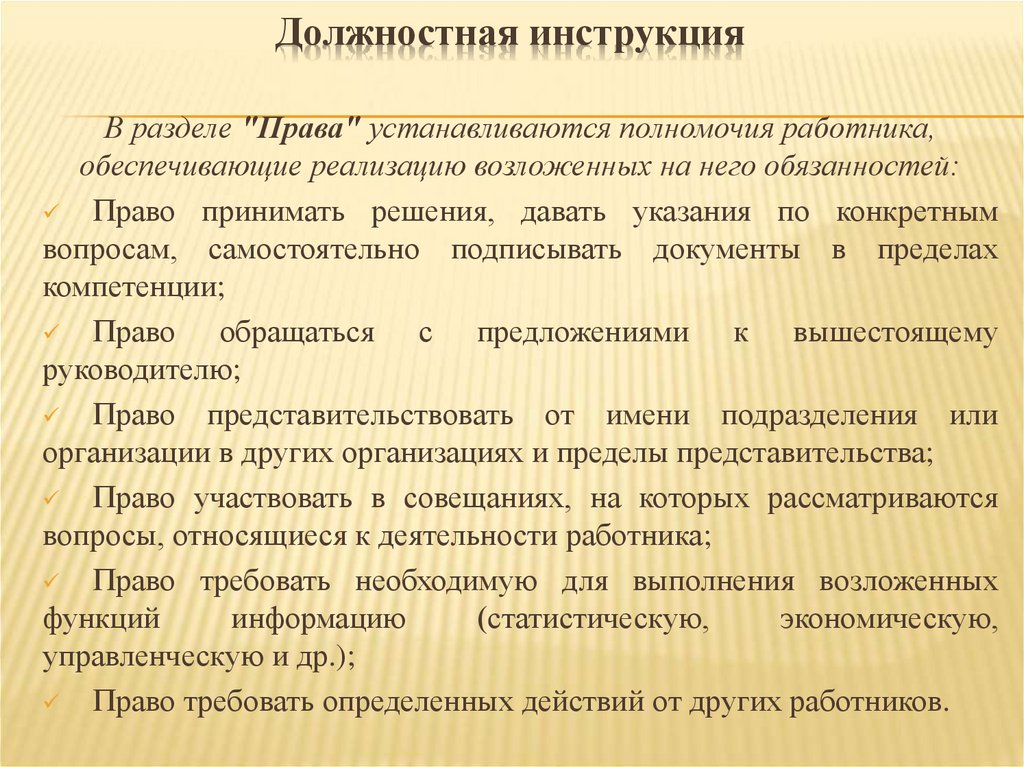 Должностная инструкция