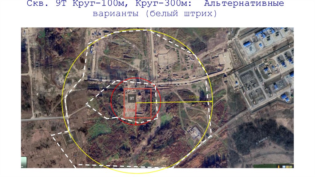 Скв. 9Т Круг-100м, Круг-300м: Альтернативные варианты (белый штрих)