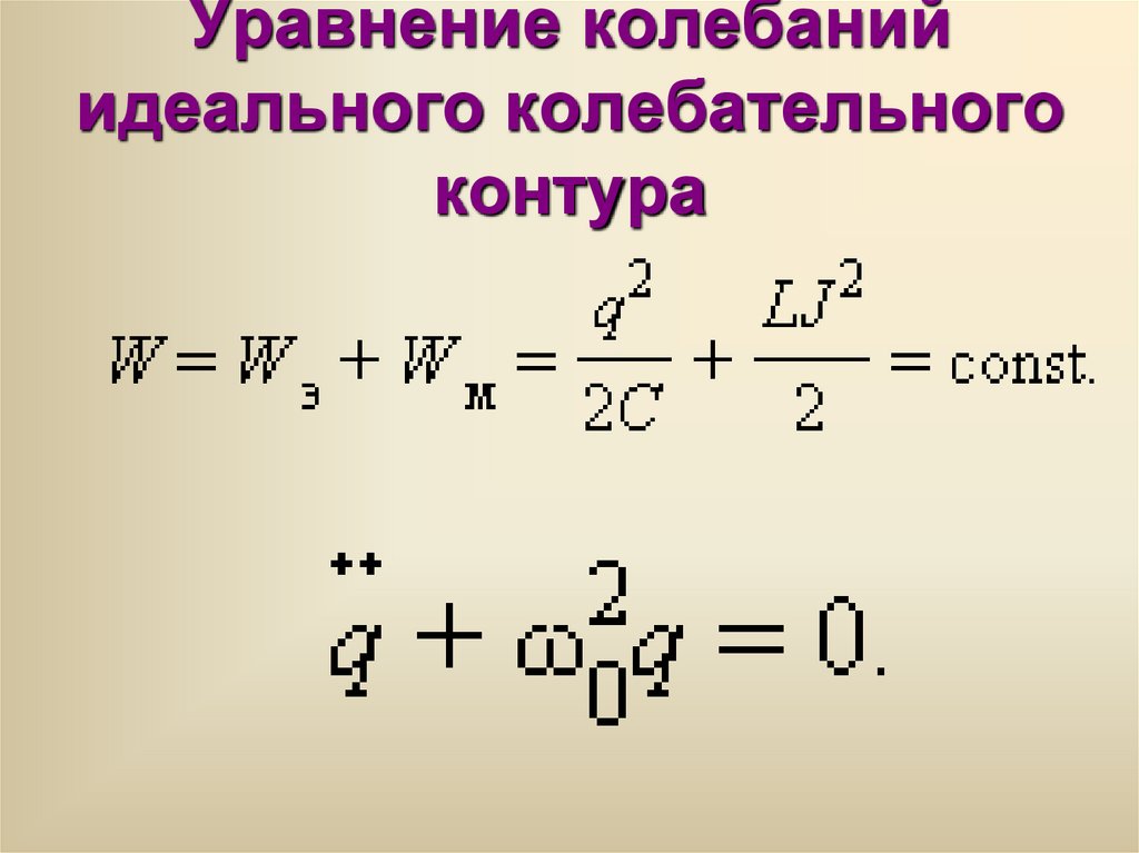 Уравнение колебаний идеального колебательного контура