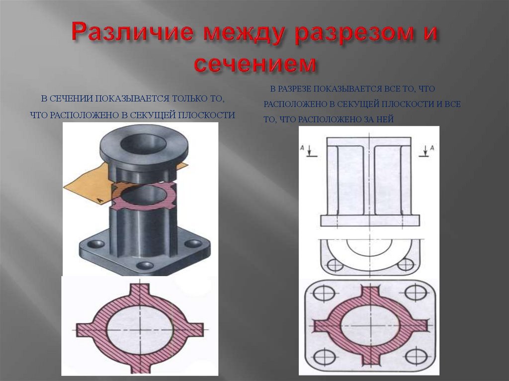 Различие между разрезом и сечением