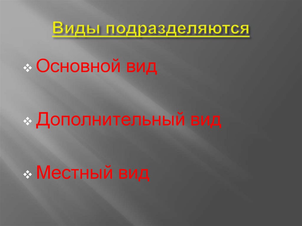Виды подразделяются