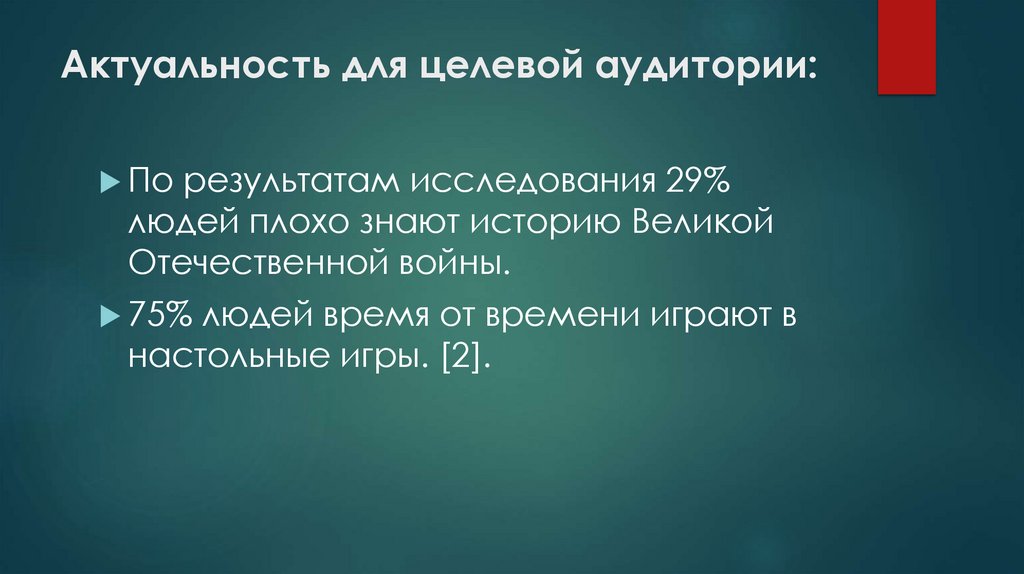 Актуальность для целевой аудитории: