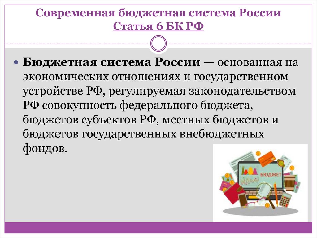 Современная бюджетная система России Статья 6 БК РФ