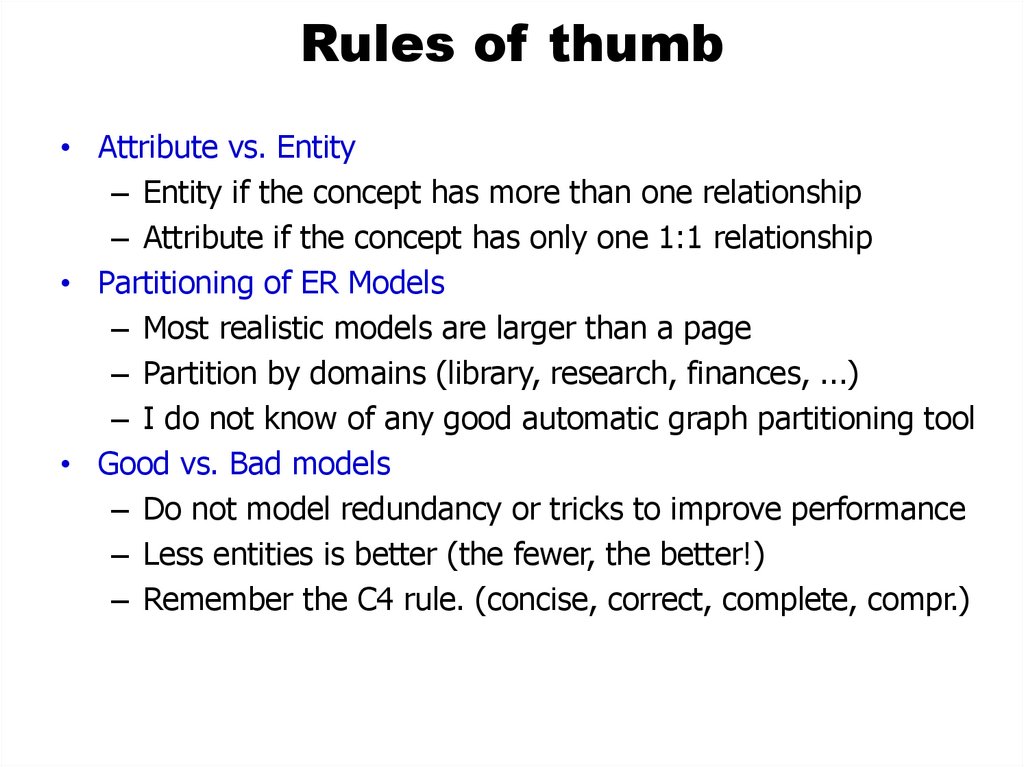Rules of thumb