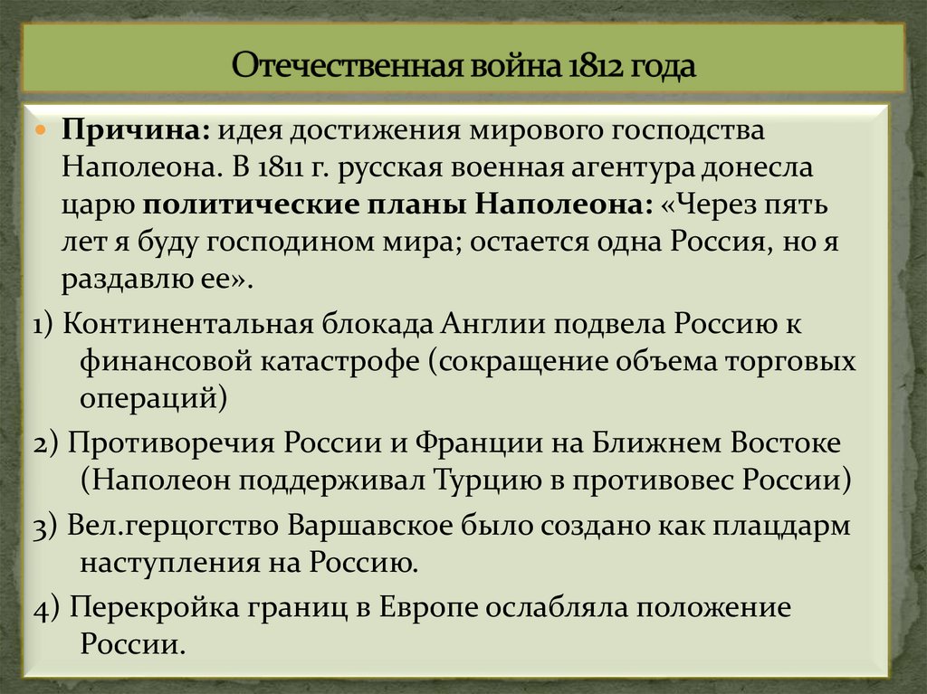 Отечественная война 1812 года