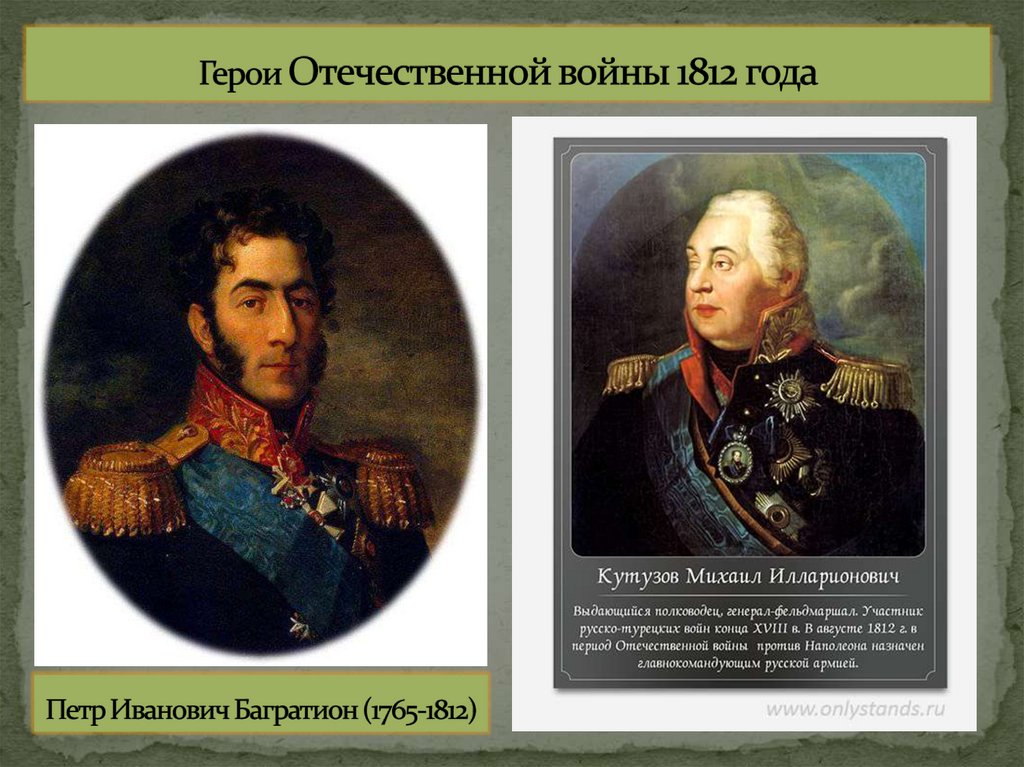 Герои Отечественной войны 1812 года