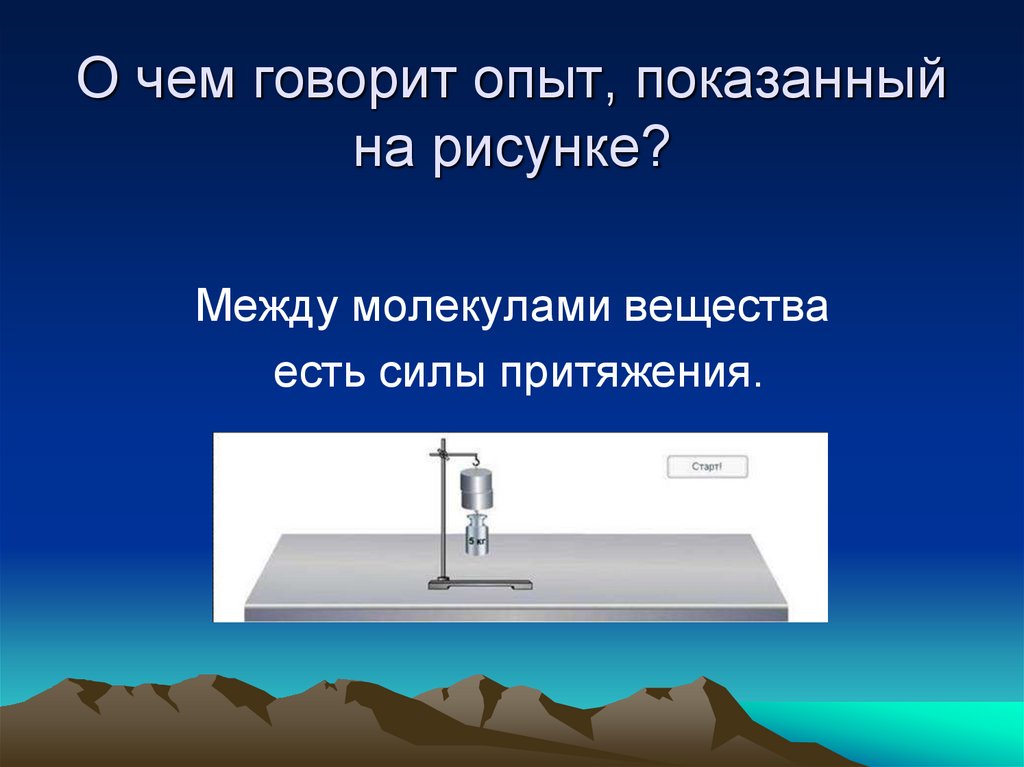 О чем говорит опыт, показанный на рисунке?
