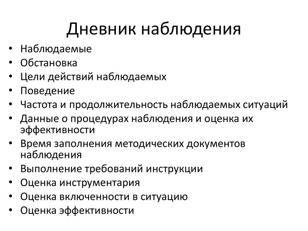 Дневник наблюдения