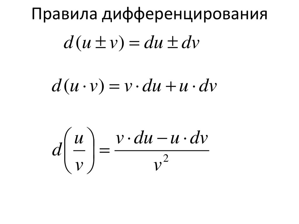 Правила дифференцирования