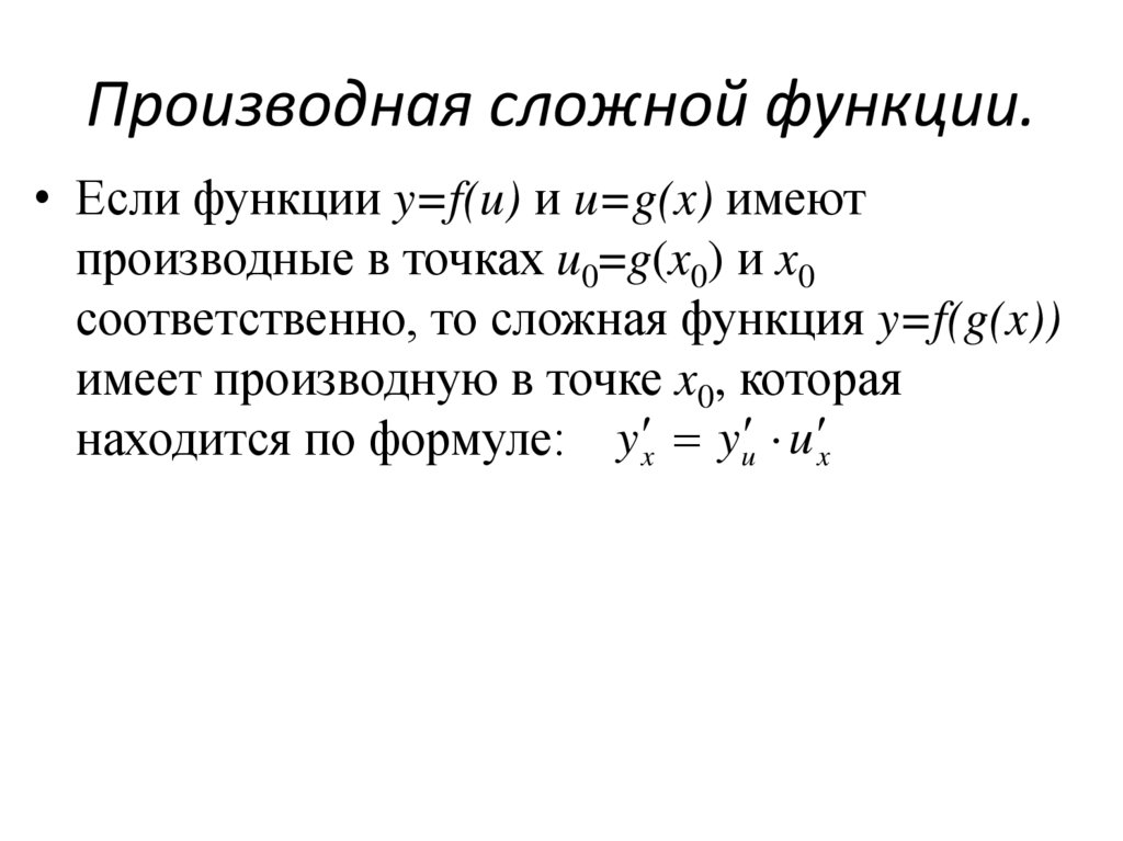 Производная сложной функции.