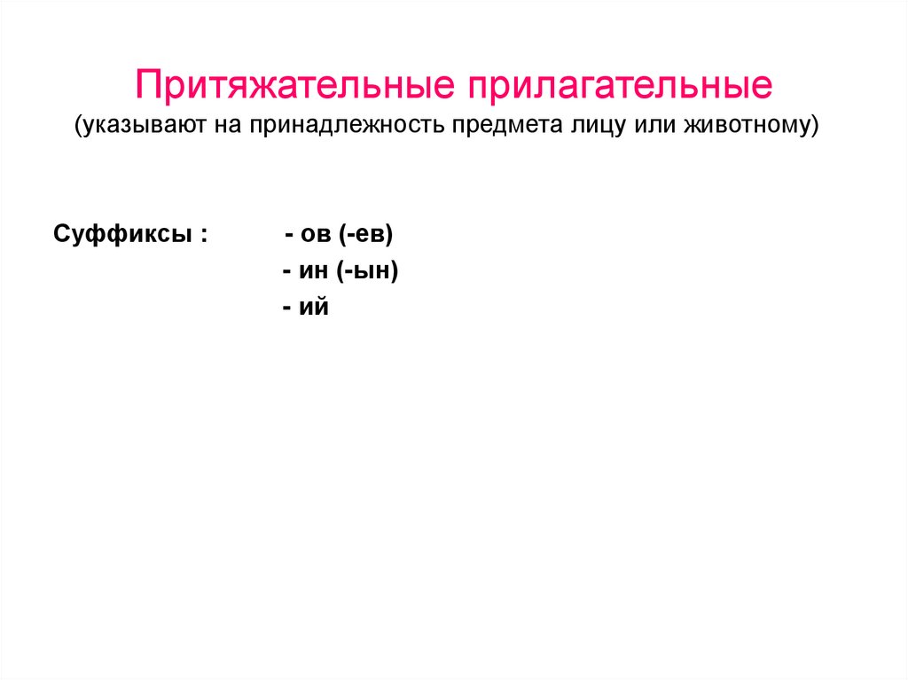 Притяжательные прилагательные