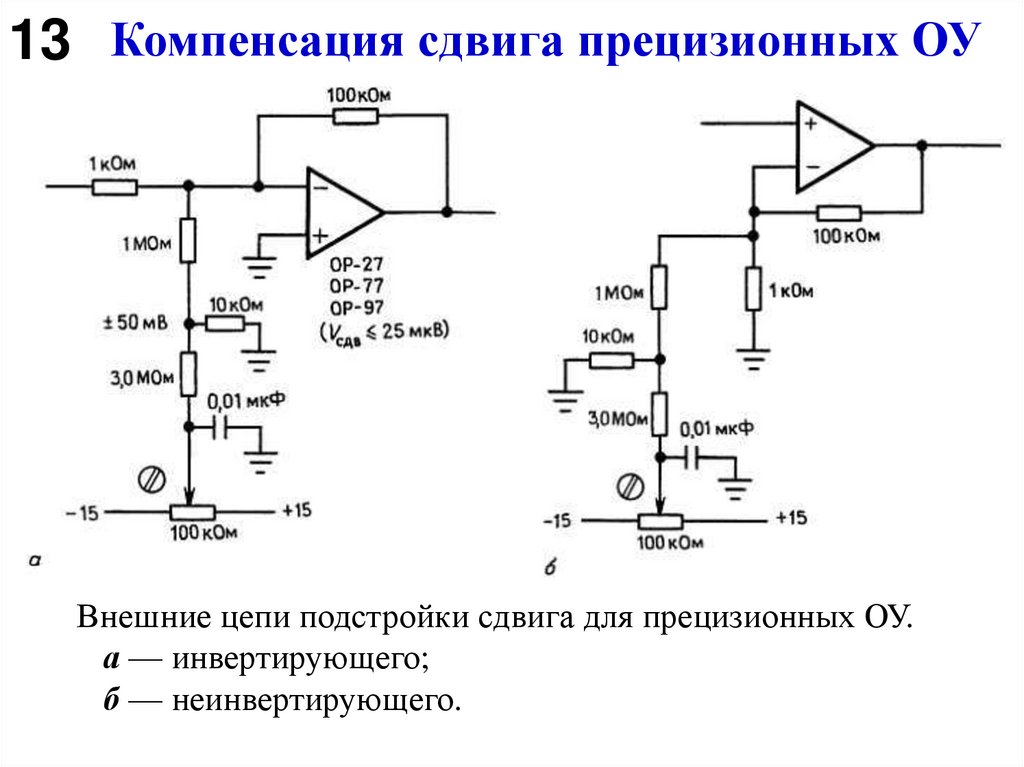 Компенсация сдвига прецизионных ОУ