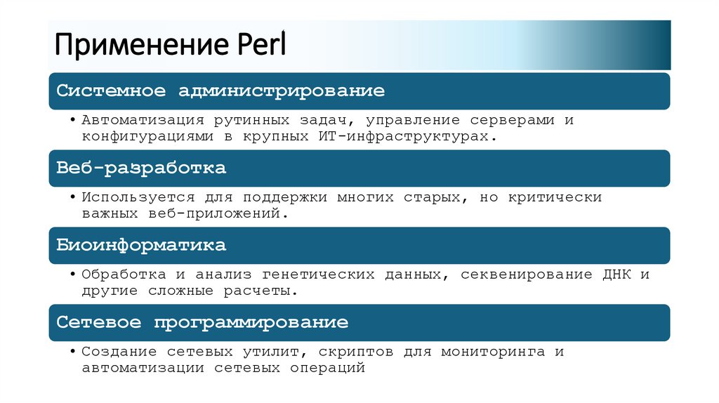 Применение Perl